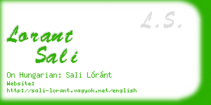 lorant sali business card